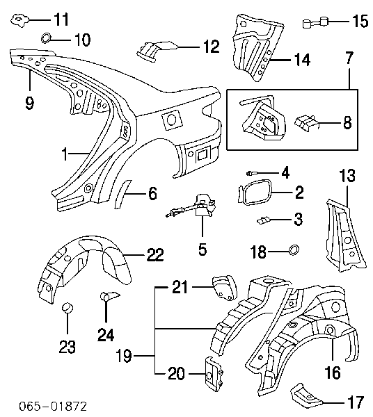 9046706169 Toyota Cápsula (prendedor) de isolador térmico da capota