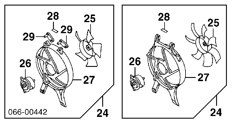 9212166U01 Nissan/Infiniti Ventilador (roda de aletas) do radiador de aparelho de ar condicionado