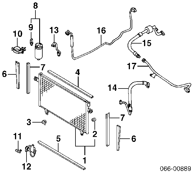 Radiador de aparelho de ar condicionado para Nissan Pathfinder  R50