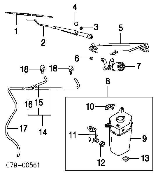 98610FD000 Hyundai/Kia Tanque de fluido para lavador de vidro