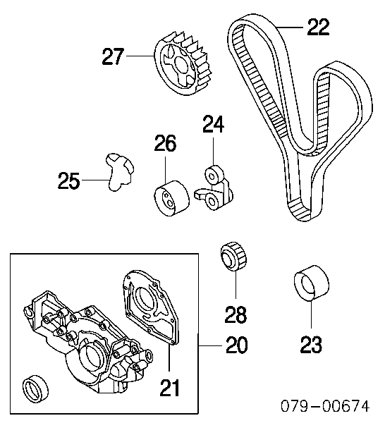 2441037100 Hyundai/Kia Reguladora de tensão da correia do mecanismo de distribuição de gás
