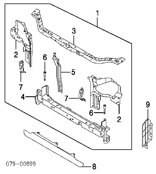 Compre Suporte do radiador montado (painel de montagem de fixação das luzes) KIA Rio 1