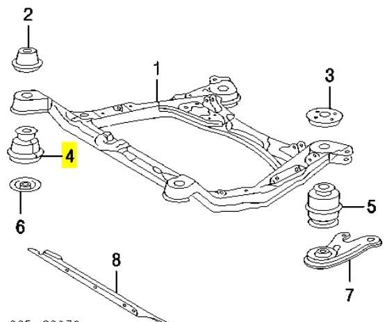 5221133050 Toyota Bloco silencioso (coxim) de viga dianteira (de plataforma veicular)