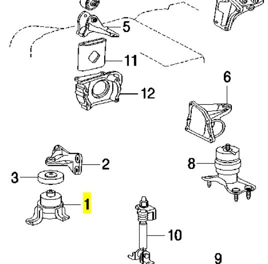Coxim (suporte) dianteiro de motor para Lexus RX 300 MCU15
