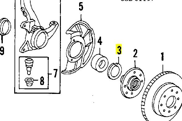 Anel de travagem de rolamento de cubo dianteiro Honda 90681ST3E00 preço, a partir de 32,09 USD