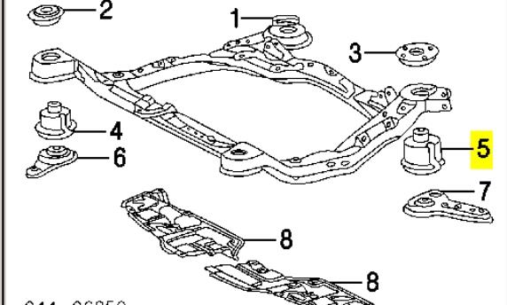 5221528010 Toyota Bloco silencioso (coxim) de viga dianteira (de plataforma veicular)
