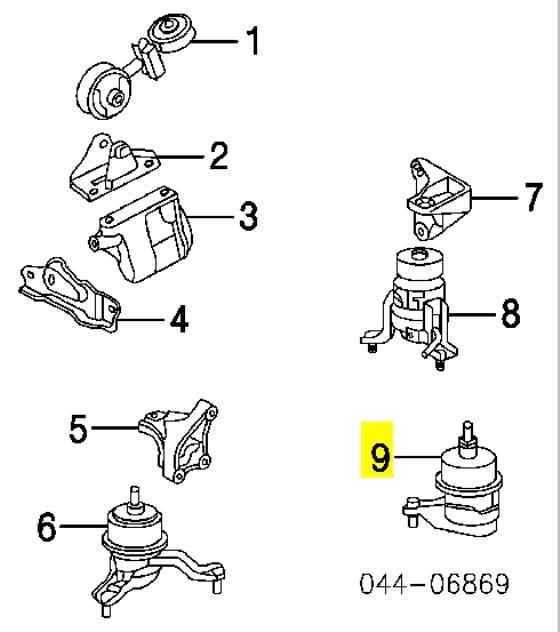 1230628040 Toyota Coxim (suporte) esquerdo de motor