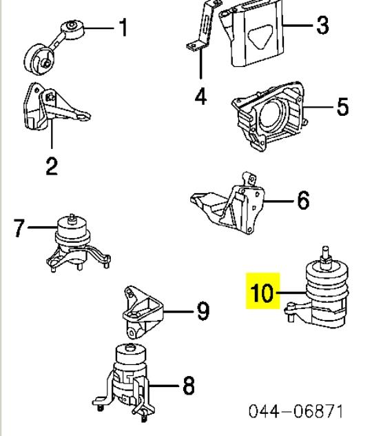 123720H110 Toyota Coxim (suporte) esquerdo de motor