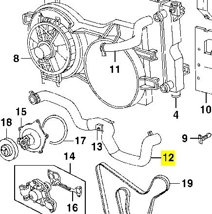4682316 Chrysler Mangueira (cano derivado) inferior do radiador de esfriamento