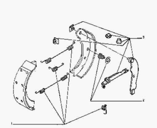 7701205521 Renault (RVI) Kit de montagem das sapatas traseiras de tambor