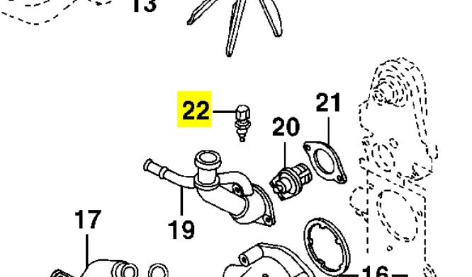 GY0118840A Mazda Sensor de temperatura do fluido de esfriamento