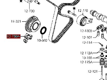 Y40112751 Mazda Reguladora de tensão da correia do mecanismo de distribuição de gás