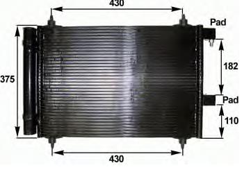 00006455AC Peugeot/Citroen Radiador de aparelho de ar condicionado