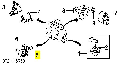 RU4053 Japan Parts Coxim (suporte) direito de motor