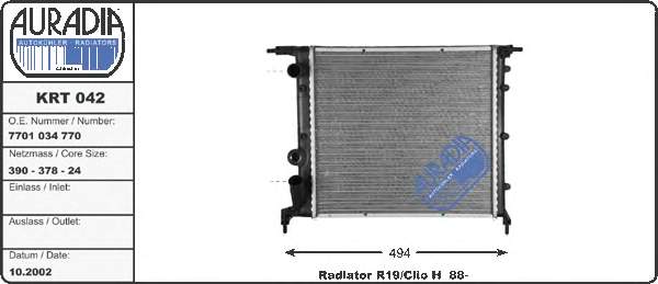 Radiador de esfriamento de motor VALEO 816657 preço, a partir de 42,76 USD
