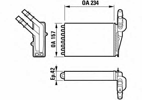 7701044790 Renault (RVI) Radiador de forno (de aquecedor)