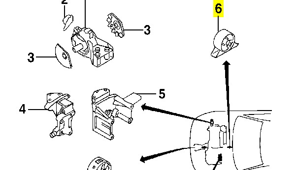 Coxim (suporte) traseiro de motor Mitsubishi MB691238 preço, a partir de 20,96 USD