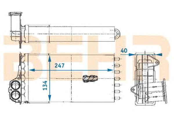 6448G3 Peugeot/Citroen Radiador de forno (de aquecedor)