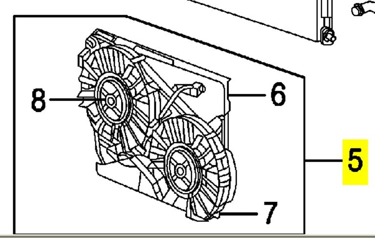 Compre 05174358AA Chrysler Difusor do radiador de esfriamento, montado com motor e roda de aletas