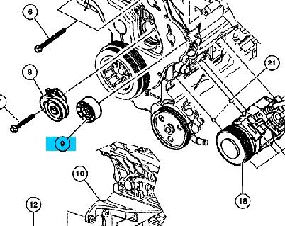 5066938AA Chrysler Rolo de reguladora de tensão da correia de transmissão