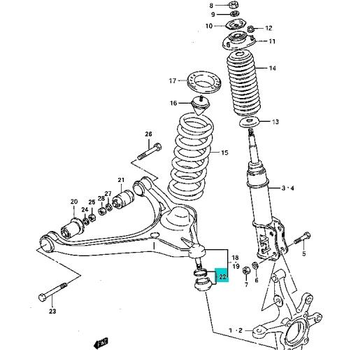 4520060861 Suzuki Braço oscilante inferior esquerdo de suspensão dianteira