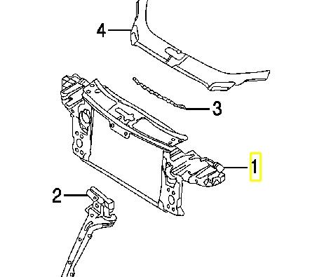 4L0805594 VAG Suporte do radiador montado (painel de montagem de fixação das luzes)