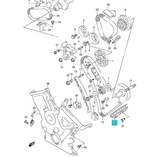 Amortecedor de cadeia do mecanismo de distribuição de gás Suzuki 1277185FA0 preço, a partir de 20,04 USD
