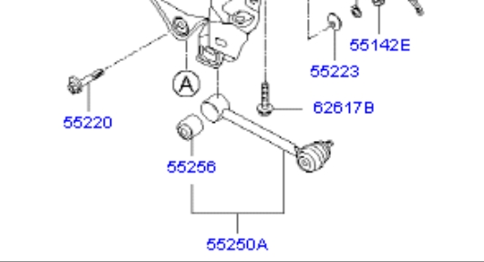 552502H000 Hyundai/Kia Barra transversal de suspensão traseira