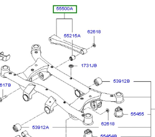 552202E600 Hyundai/Kia Barra transversal de suspensão traseira