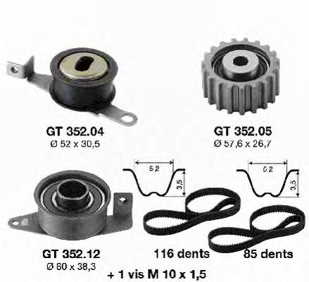 KD45209 SNR Correia do mecanismo de distribuição de gás, kit
