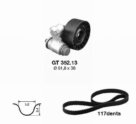 KTB396 Dayco Correia do mecanismo de distribuição de gás, kit