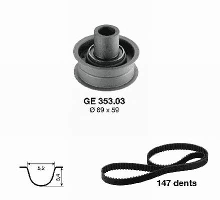 Compre Correia do mecanismo de distribuição de gás, kit Opel Kadett 