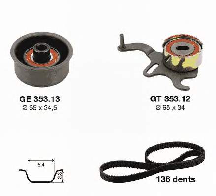Correia do mecanismo de distribuição de gás, kit K065193XS Gates