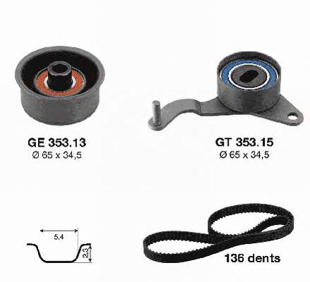 KD45305 SNR Correia do mecanismo de distribuição de gás, kit