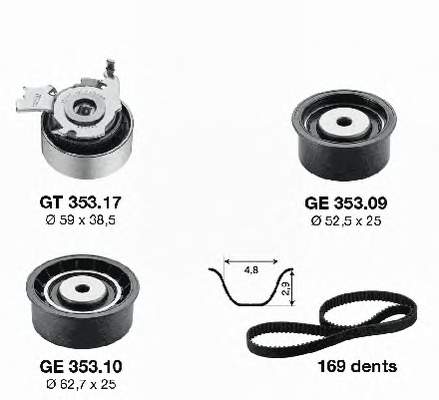 KD45311 SNR Correia do mecanismo de distribuição de gás, kit
