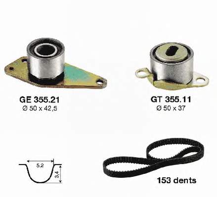 7701468168 Renault (RVI) Correia do mecanismo de distribuição de gás, kit