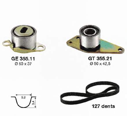 7701469776 Renault (RVI) Correia do mecanismo de distribuição de gás, kit