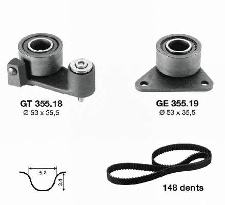 8671018748 Renault (RVI) Correia do mecanismo de distribuição de gás, kit