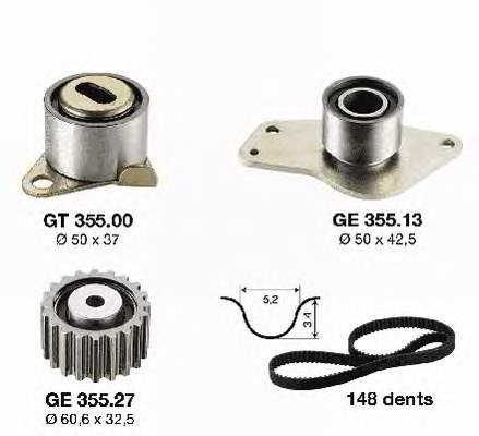KTB175 Dayco Correia do mecanismo de distribuição de gás, kit