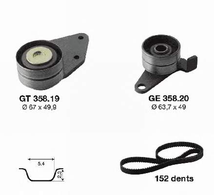 KD45523 SNR Correia do mecanismo de distribuição de gás, kit