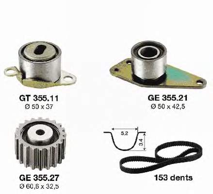 CT935K2 Continental/Siemens Correia do mecanismo de distribuição de gás, kit