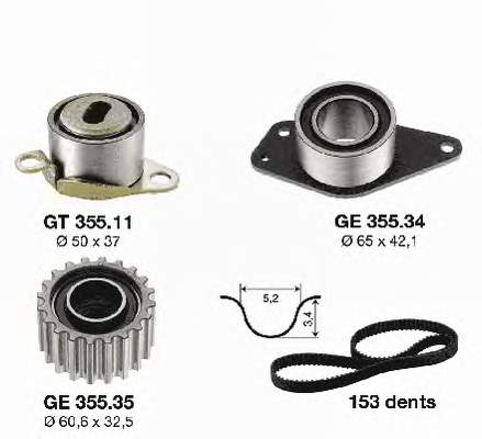 KD45531 SNR Correia do mecanismo de distribuição de gás, kit