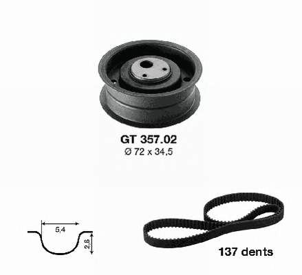KT1004 Optibelt Correia do mecanismo de distribuição de gás, kit