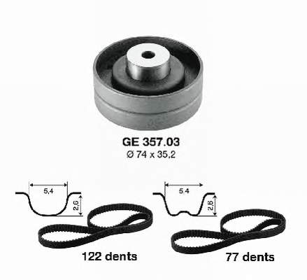 KD45711 SNR Correia do mecanismo de distribuição de gás, kit