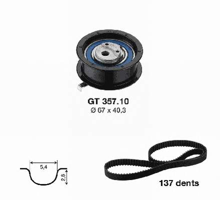 KD45717 SNR Correia do mecanismo de distribuição de gás, kit