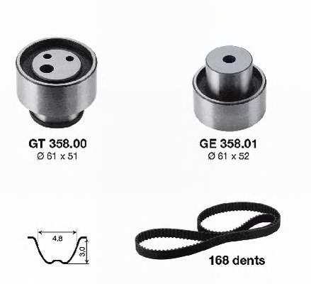 CT611K1 Continental/Siemens Correia do mecanismo de distribuição de gás, kit