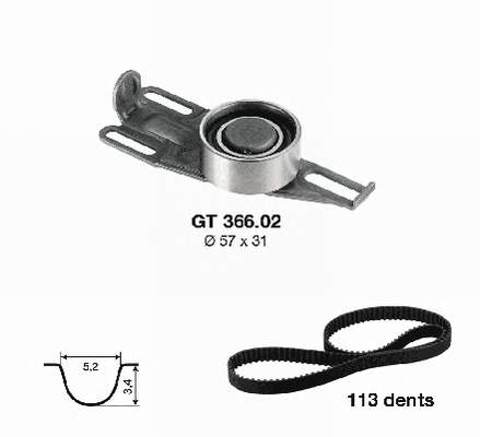 KD45902 SNR Correia do mecanismo de distribuição de gás, kit