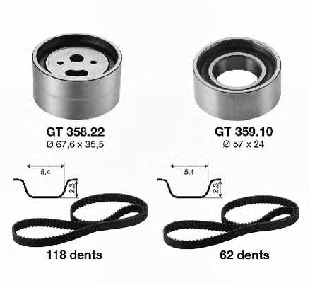 Correia do mecanismo de distribuição de gás, kit 307T0040 Ridex
