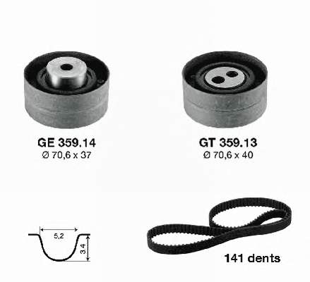 KD45911 SNR Correia do mecanismo de distribuição de gás, kit