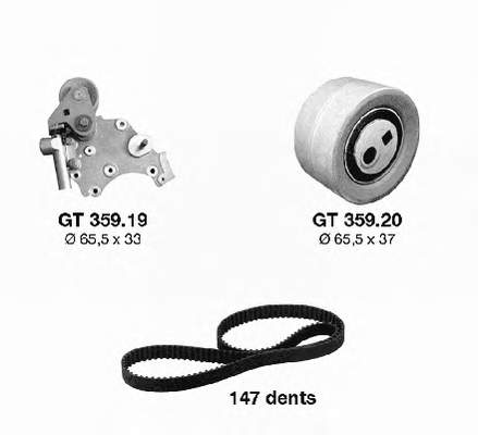083163 Peugeot/Citroen Correia do mecanismo de distribuição de gás, kit